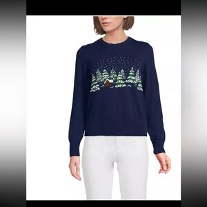 NWT Lands’ End Women's Drifter Modern Jacquard Crew Neck Sweater size Small